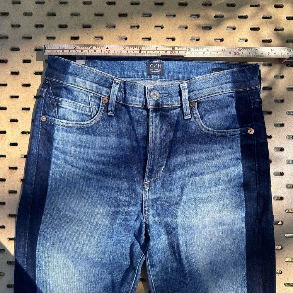 Citizens Of Humanity Indigo Rocket Crop High Rise Skinny Dark Side Detail Jeans - Picture 2 of 10